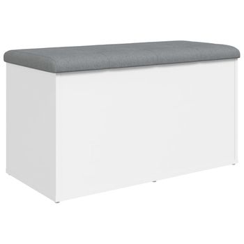 Banco Almacenaje Madera Ingeniería Roble Ahumado 102x42x46 Cm Vidaxl con  Ofertas en Carrefour