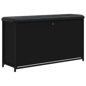 Banco Zapatero Con Cajón Abatible Negro 102x32x56 Cm Vidaxl