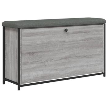 Banco Zapatero Con Cajón Abatible Gris Sonoma 102x32x56 Cm Vidaxl