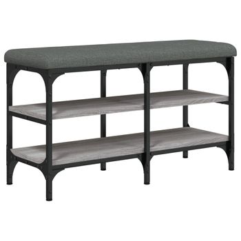 Banco Zapatero Madera De Ingeniería Gris Sonoma 82x32x47 Cm Vidaxl