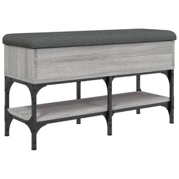 Banco Zapatero Madera De Ingeniería Gris Sonoma 82x32x45 Cm Vidaxl