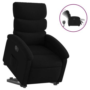 Sillón Eléctrico Reclinable Elevable De Tela Negro Vidaxl