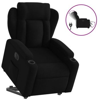 Sillón Eléctrico Reclinable Elevable De Tela Negro Vidaxl