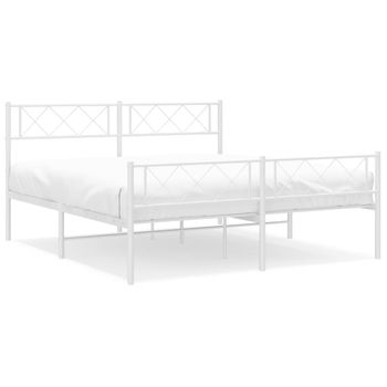 vidaXL Estructura de cama con somier metal blanco 120x200 cm – Depotprix