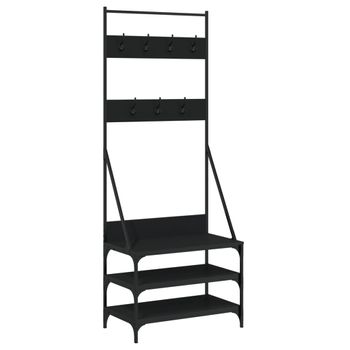 Perchero Burro Vallø Con 1 Estante Metal 145 X 89 X 35 Cm Negro [en.casa]  con Ofertas en Carrefour