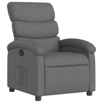 Sillón Reclinable HOMCOM Poliéster, Espuma, Tablero Multicapa Gris  89x98x101 cm 839-850V80LG