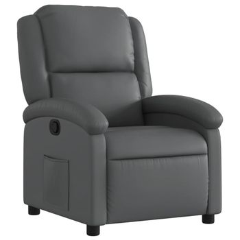 vidaXL Sillón orejero eléctrico reclinable cuero sintético gris