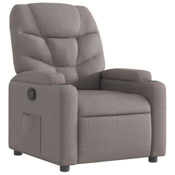 vidaXL Sillón Reclinable Silla Sofá Asiento Butaca Orejero Reposapiés  Ajustable Sala de Estar Salón Oficina Muebles de Tela Gris Taupé