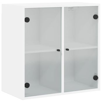 Mueble De Pared Con Puertas De Vidrio Blanco 68x37x68,5 Cm Vidaxl
