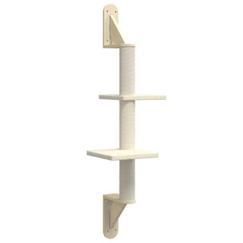 Árbol Rascador Para Gatos De Pared Crema 108 Cm Vidaxl