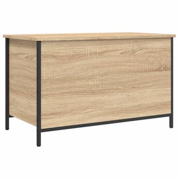 vidaXL Banco almacenaje madera ingeniería marrón roble 100x42,5x47 cm –  Bechester