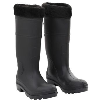 Botas De Agua Con Calcetines Extraíbles Negro Número 38 Pvc Vidaxl