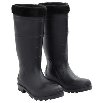 Botas De Agua Con Calcetines Extraíbles Negro Número 41 Pvc Vidaxl