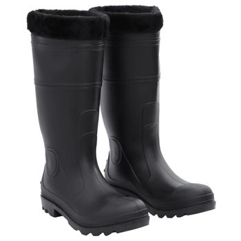 Botas De Agua Con Calcetines Extraíbles Negro Número 43 Pvc Vidaxl