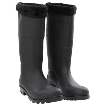 Botas De Agua Con Calcetines Extraíbles Negro Número 45 Pvc Vidaxl