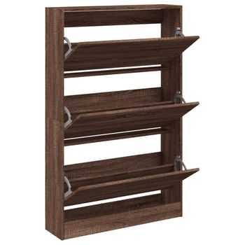 Mueble Zapatero Madera Contrachapada Roble Marrón 32x35x92 Cm Vidaxl con  Ofertas en Carrefour