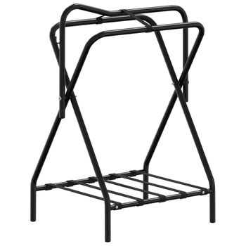 Soporte De Montura Plegable De Pie Independiente Hierro Negro Vidaxl