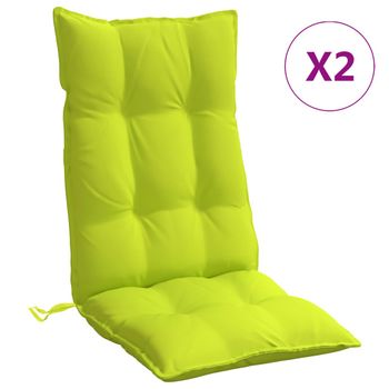 Cojines De Silla Respaldo Alto 2 Uds Tela Oxford Verde Brillo Vidaxl