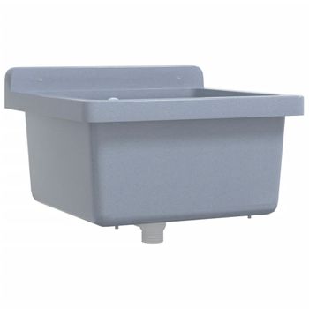 Fregadero Lavabo De Pared Resina Gris 40x40x24 Cm Vidaxl