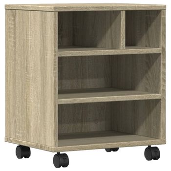 Soporte Para Impresora Con Ruedas Roble Sonoma 41x32x48 Cm Vidaxl