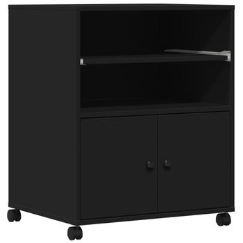 Soporte Para Impresora Con Ruedas Negro 60x48x74 Cm Vidaxl