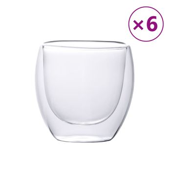 Vasos De Vidrio De Doble Pared 6 Unidades 250 Ml Vidaxl