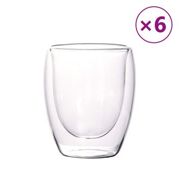 Vasos De Vidrio De Doble Pared 6 Unidades 350 Ml Vidaxl