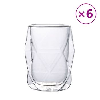 Vasos De Vidrio De Doble Pared 6 Unidades 350 Ml Vidaxl