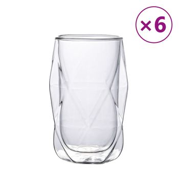 Vasos De Vidrio De Doble Pared 6 Unidades 450 Ml Vidaxl