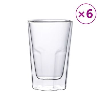 Vasos De Vidrio De Doble Pared 6 Unidades 350 Ml Vidaxl