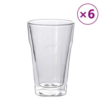 Vasos De Vidrio De Doble Pared 6 Unidades 450 Ml Vidaxl