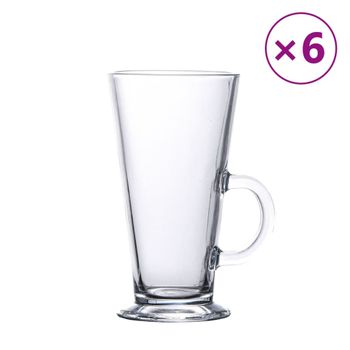 Vasos De Café Latte Con Asa 6 Unidades 250 Ml Vidaxl