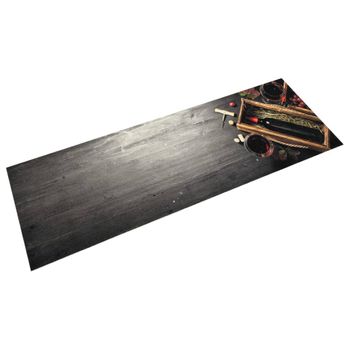 Alfombra De Cocina Lavable Terciopelo Botella De Vino 45x150 Cm Vidaxl