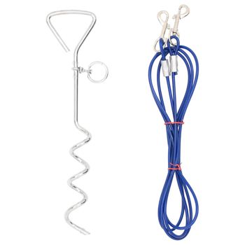 Cable De Amarre Para Perros Con Estaca De Tierra 3 M Vidaxl