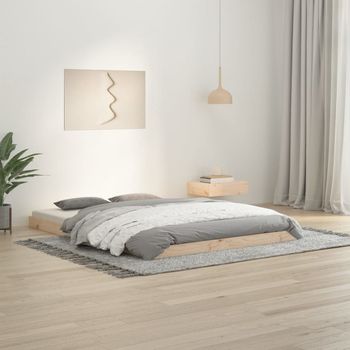 Estructura De Cama Madera Maciza De Pino 135x190 Cm