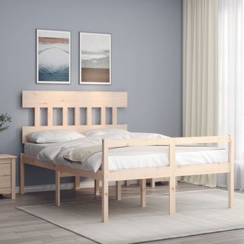 Cama Para Personas Mayores Con Cabecero Madera Maciza 140x190cm