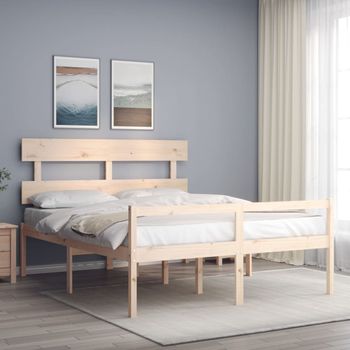 Cama Para Personas Mayores Con Cabecero Madera Maciza 160x200cm