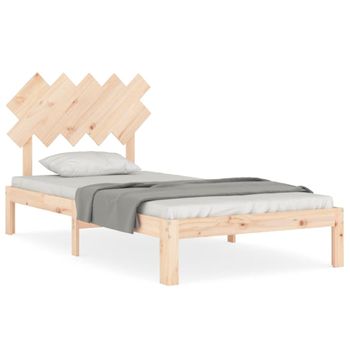 Estructura De Cama Con Cabecero Madera Maciza 100x200 Cm