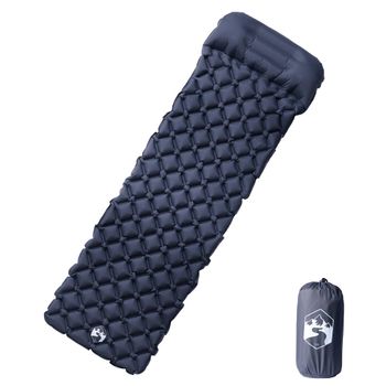 Colchón De Camping Inflable Con Almohada 1 Persona Gris Vidaxl