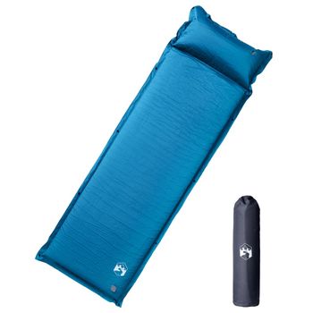 Colchón De Camping Autoinflable Con Almohada 1 Persona Turquesa Vidaxl