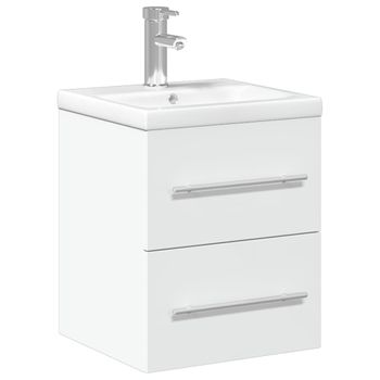 Mueble De Baño Con Lavabo Integrado Blanco Vidaxl