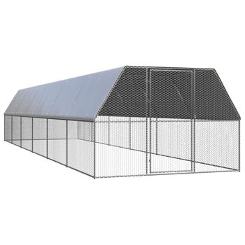 Jaula Gallinero De Acero Galvanizado 3x12x2 M Vidaxl