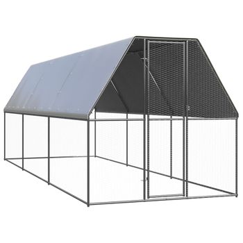 Jaula Gallinero De Acero Galvanizado 2x6x2 M Vidaxl