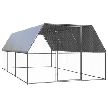 Jaula Gallinero De Acero Galvanizado 3x6x2 M Vidaxl