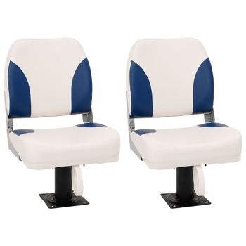 Asientos Plegables De Barco 4 Uds Azul Y Blanco 41x36x48 Cm Vidaxl