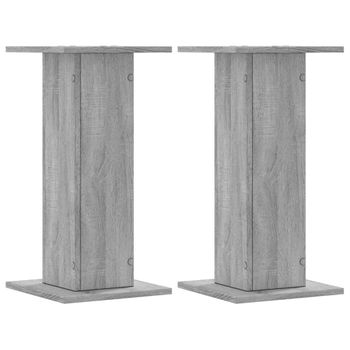 Soportes Altavoces 2 Uds Madera Gris Sonoma 30x30x60 Cm Vidaxl