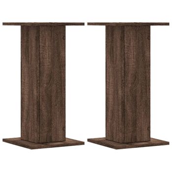 Soportes Altavoces 2 Uds Madera Marrón Roble 30x30x60 Cm Vidaxl