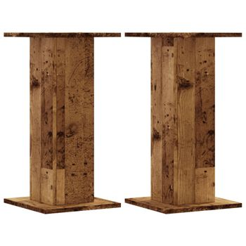 Soportes Altavoces 2 Uds Madera Roble Envejecido 30x30x60 Cm Vidaxl