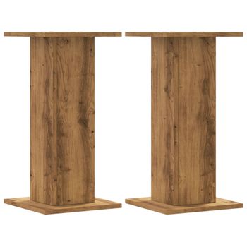 Soportes Altavoces 2 Uds Madera Roble Artesano 30x30x60 Cm Vidaxl