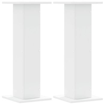 Soportes Altavoces 2 Uds Madera Ingeniería Blanco 30x30x80 Cm Vidaxl